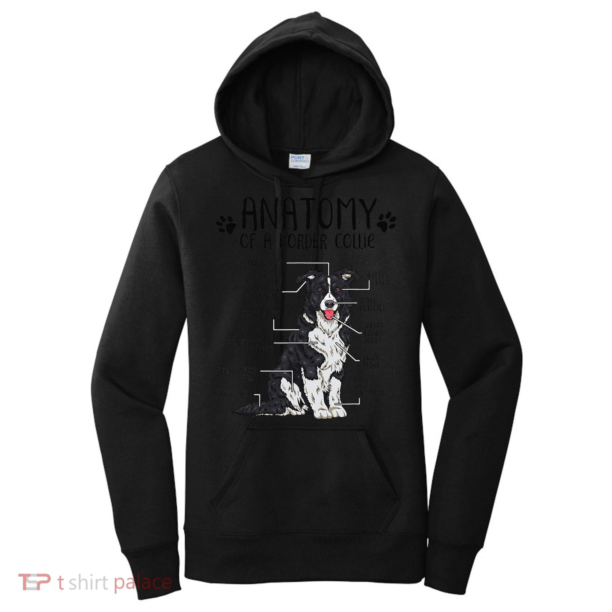 Funny Anatomy Border Collie Dog Lover Gift Women's Hoodie