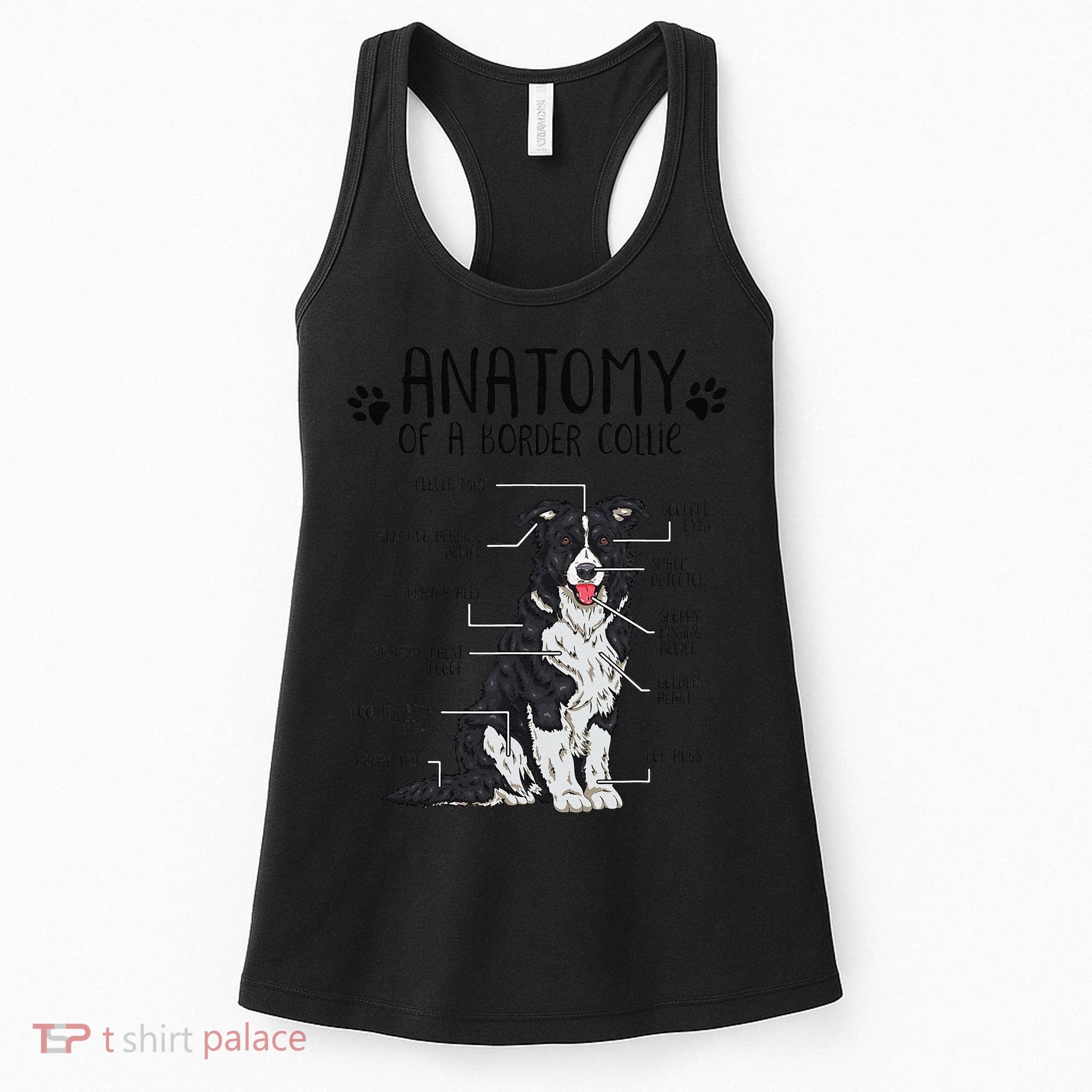 Funny Anatomy Border Collie Dog Lover Gift Women's Tank Top