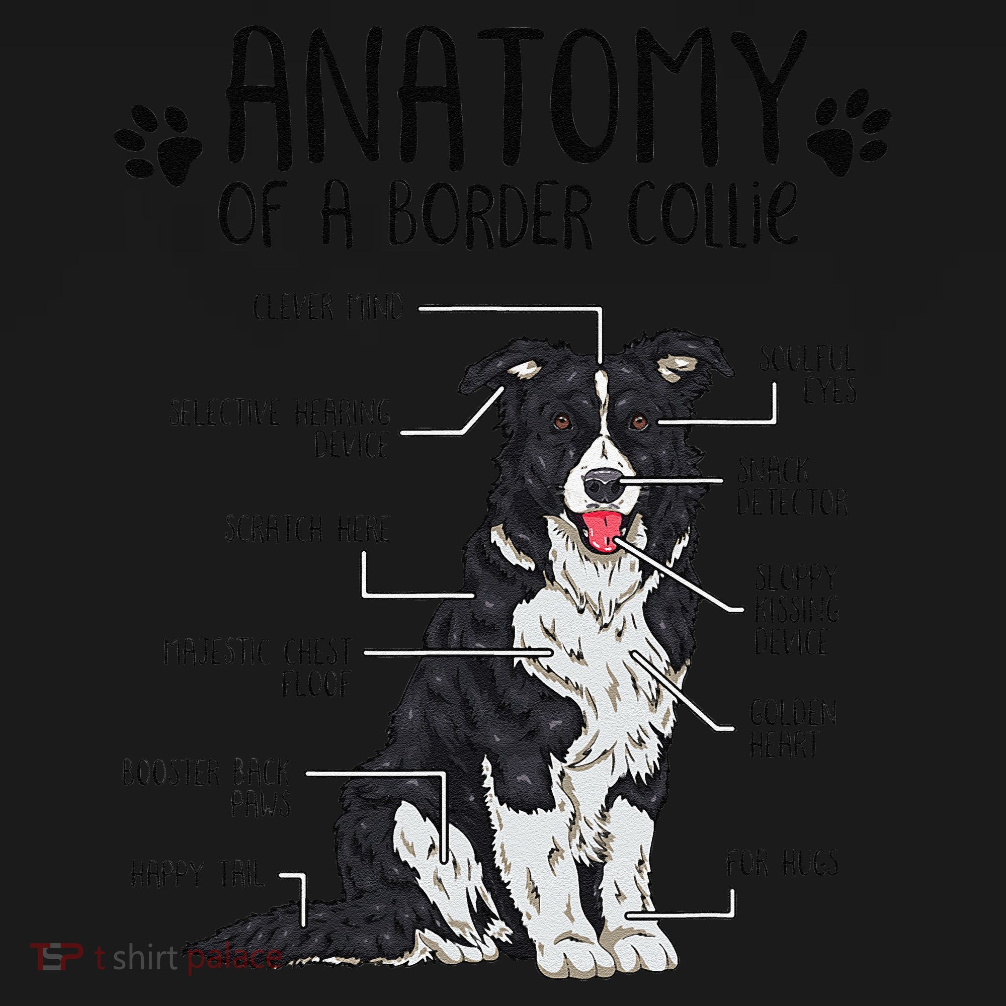 Funny Anatomy Border Collie Dog Lover Gift Women's Tank Top