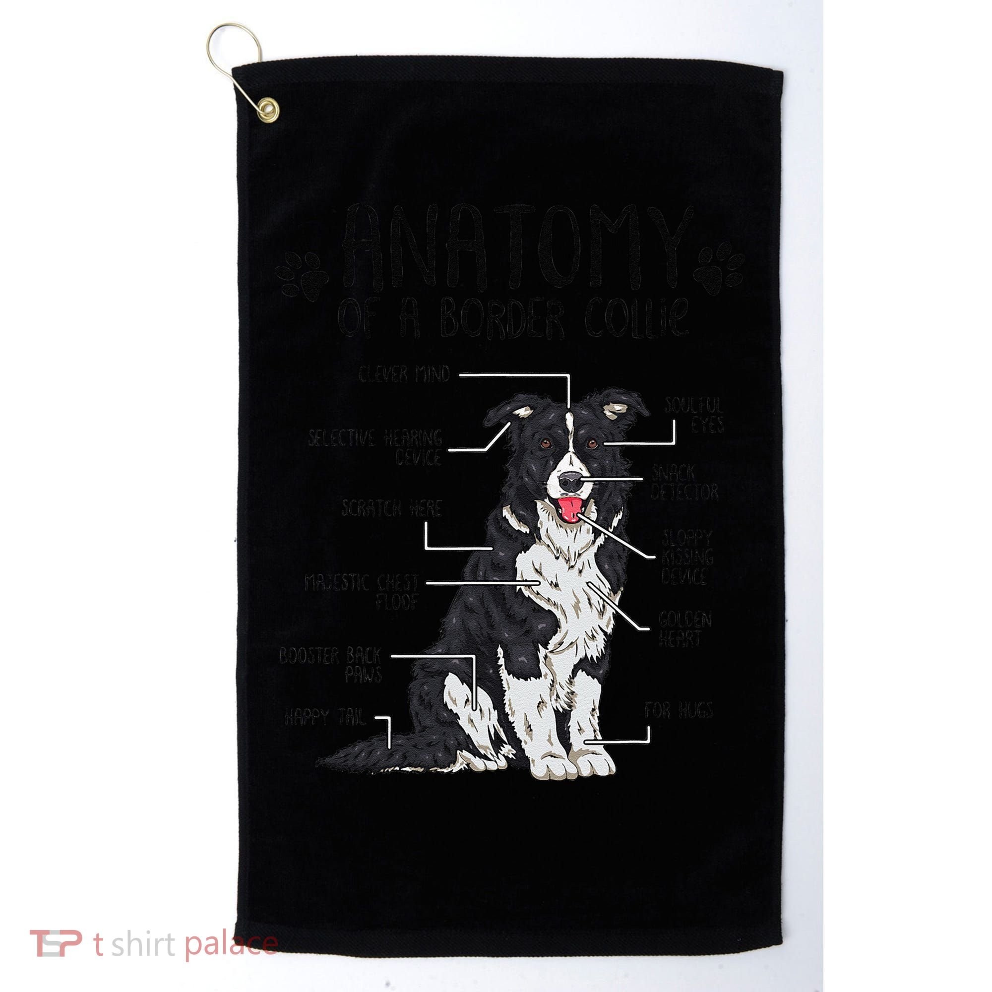 Funny Anatomy Border Collie Dog Lover Gift Golf Towel