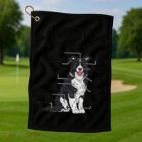 Funny Anatomy Border Collie Dog Lover Gift Golf Towel thumb 1
