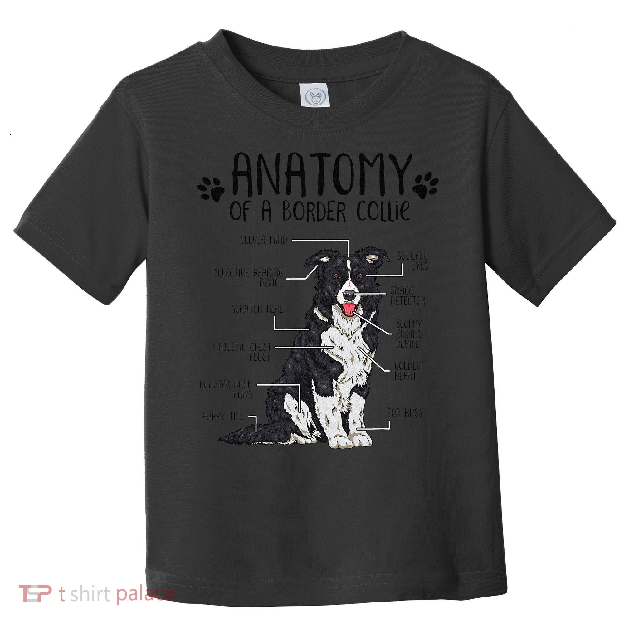Funny Anatomy Border Collie Dog Lover Gift Toddler T-Shirt