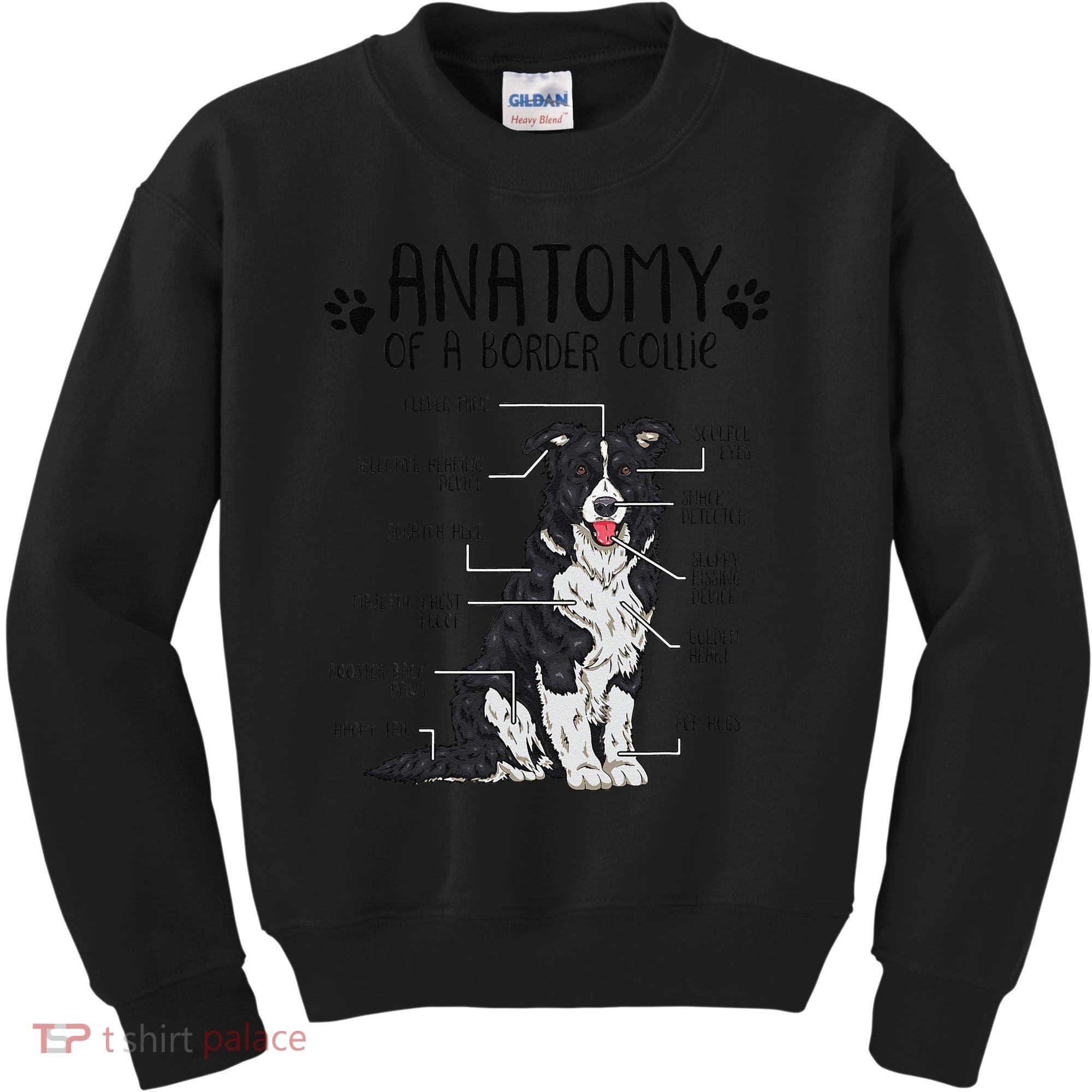 Funny Anatomy Border Collie Dog Lover Gift Kids Sweatshirt