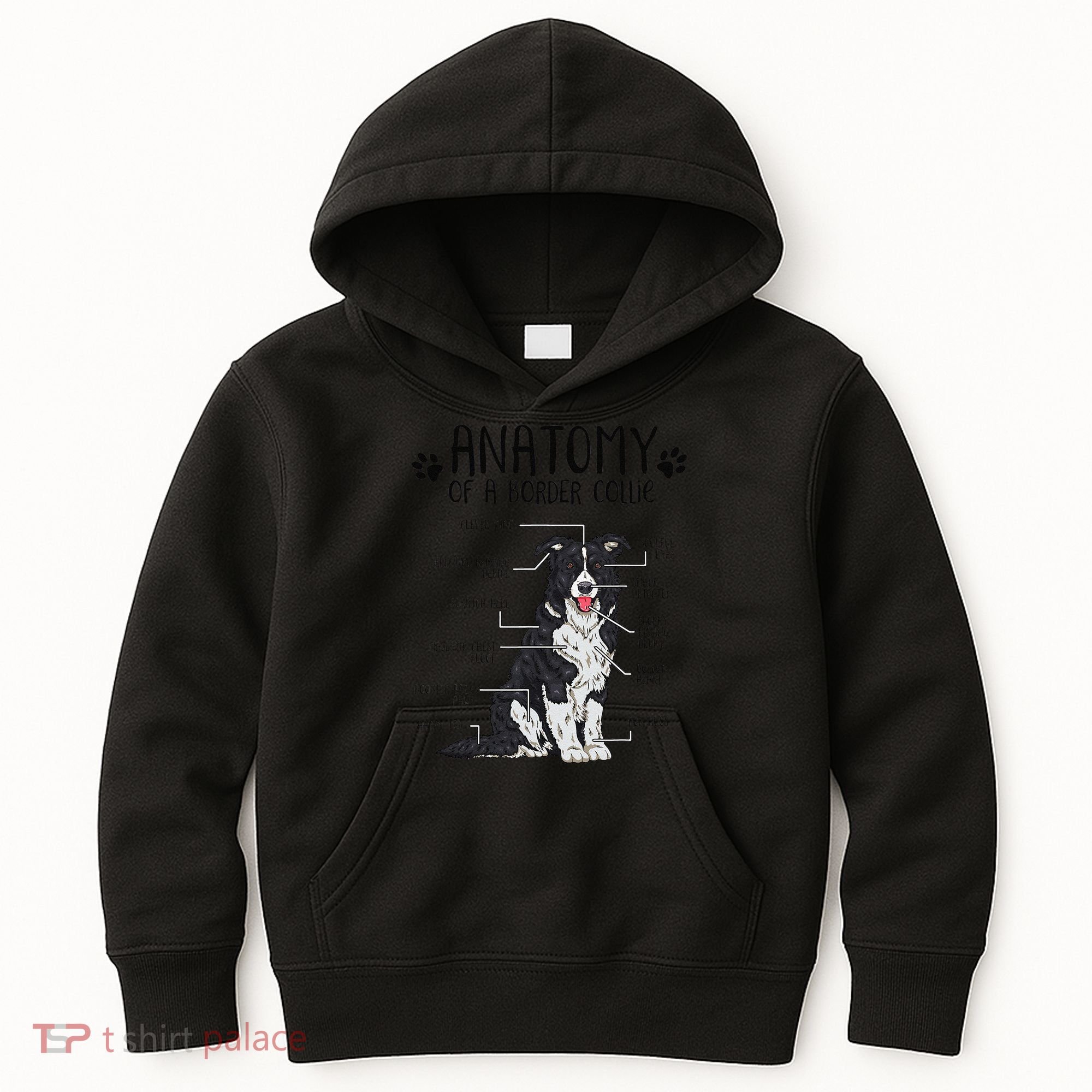 Funny Anatomy Border Collie Dog Lover Gift Kids Hoodie