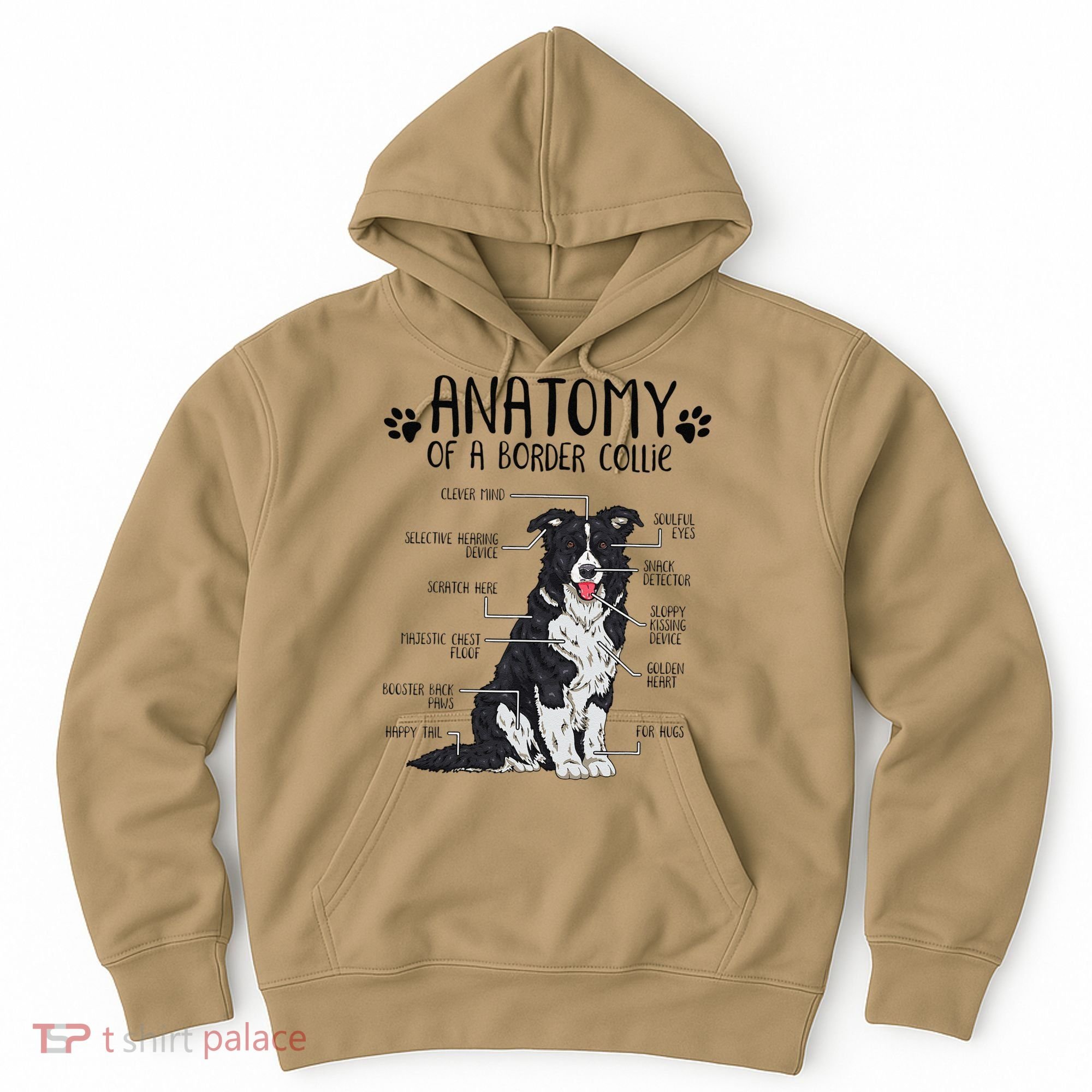 Funny Anatomy Border Collie Dog Lover Gift Hoodie