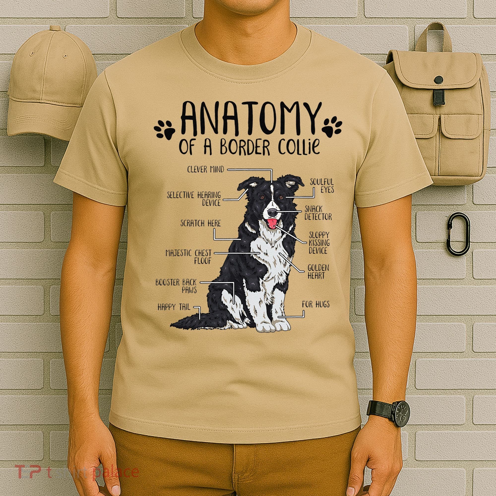 Funny Anatomy Border Collie Dog Lover Gift T-Shirt