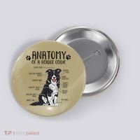 Funny Anatomy Border Collie Dog Lover Gift Button thumb 0