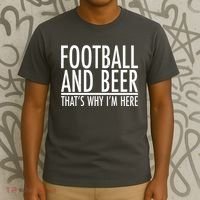 Football And Beer That's Why I'm Here T-Shirt thumb 3