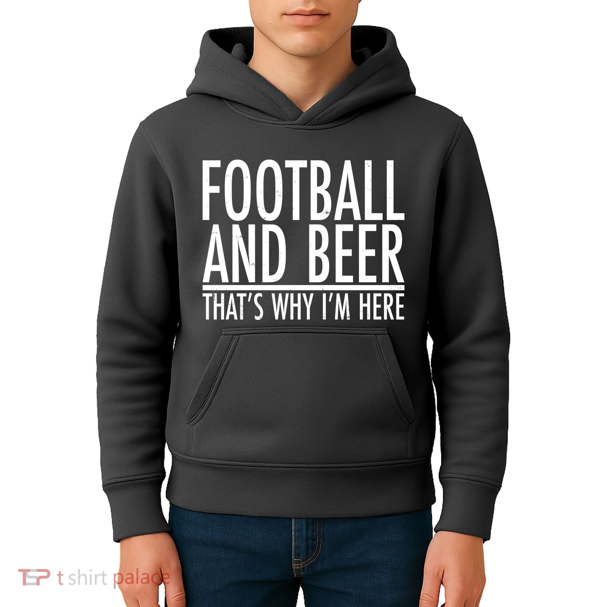 Football And Beer That's Why I'm Here Kids Hoodie