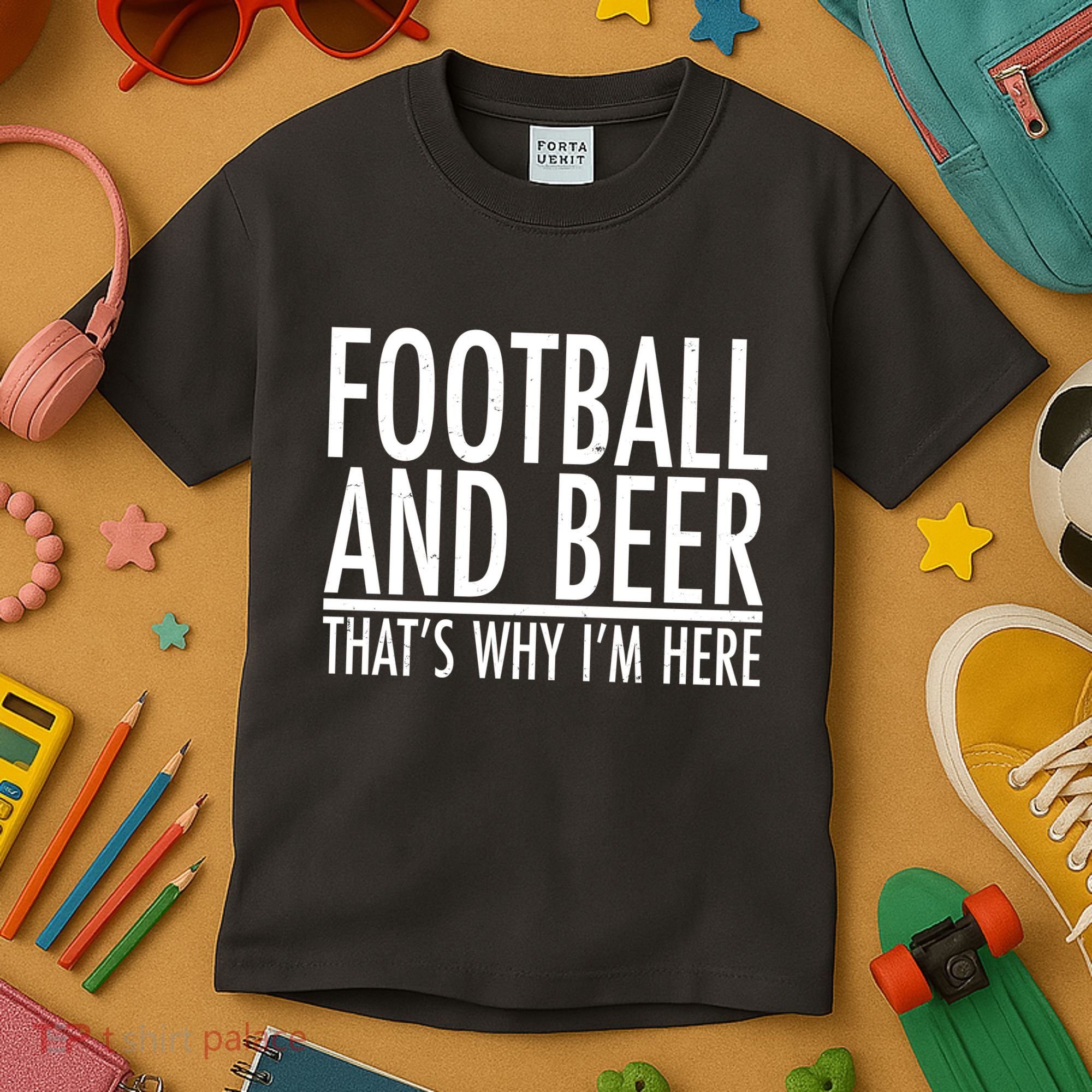 Football And Beer That's Why I'm Here Kids T-Shirt