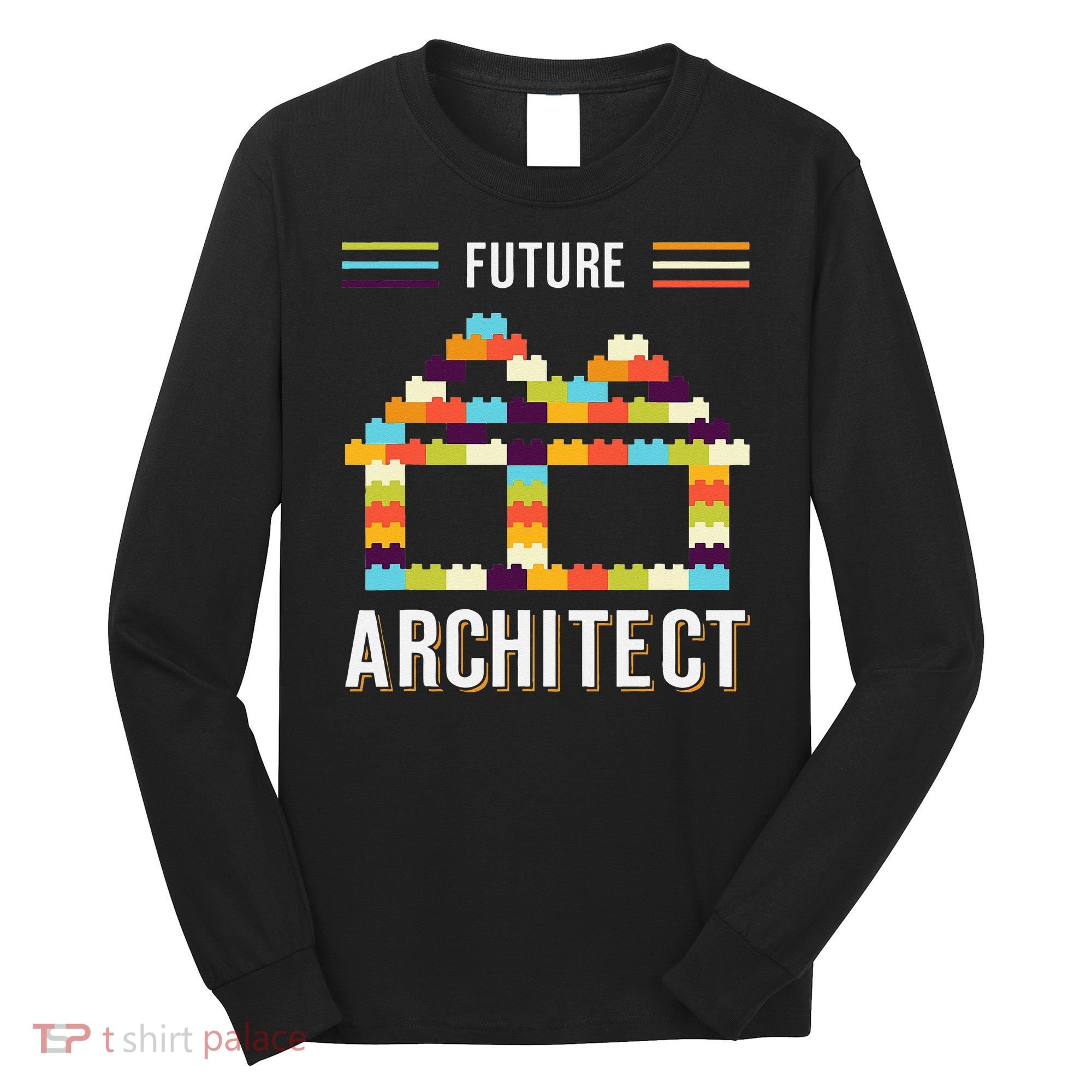 Future Architect Building Blocks Brick Gift for Cute  Long Sleeve Shirt