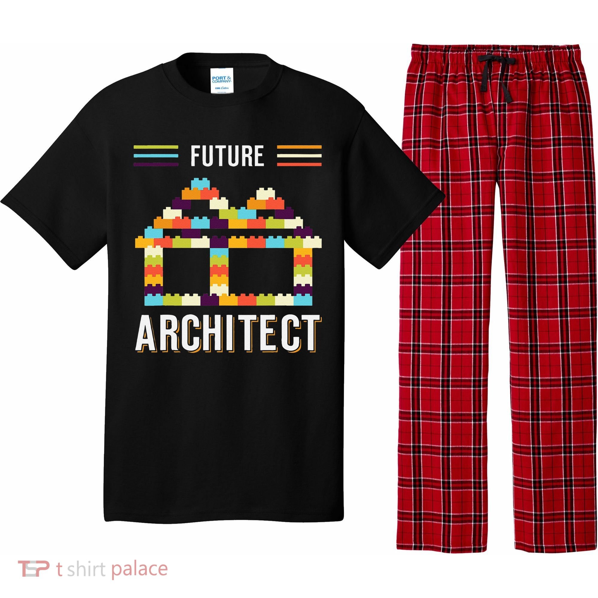 Future Architect Building Blocks Brick Gift for Cute  Pajama Set