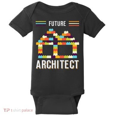 Future Architect Building Blocks Brick Gift for Cute  Baby Bodysuit