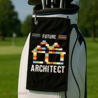 Future Architect Building Blocks Brick Gift for Cute  Golf Towel thumb 2