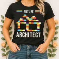 Future Architect Building Blocks Brick Gift for Cute  Women's T-Shirt thumb 2