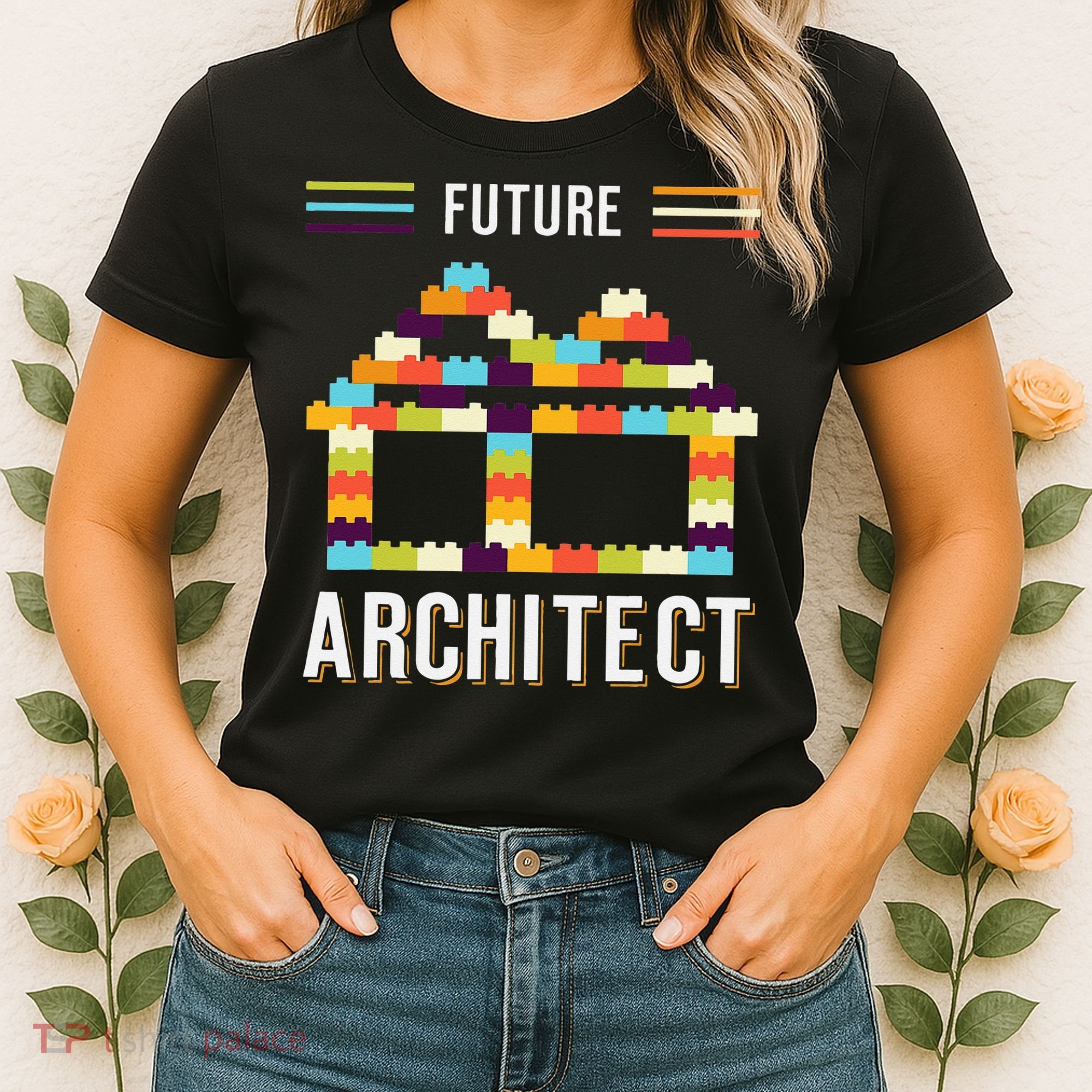 Future Architect Building Blocks Brick Gift for Cute  Women's T-Shirt