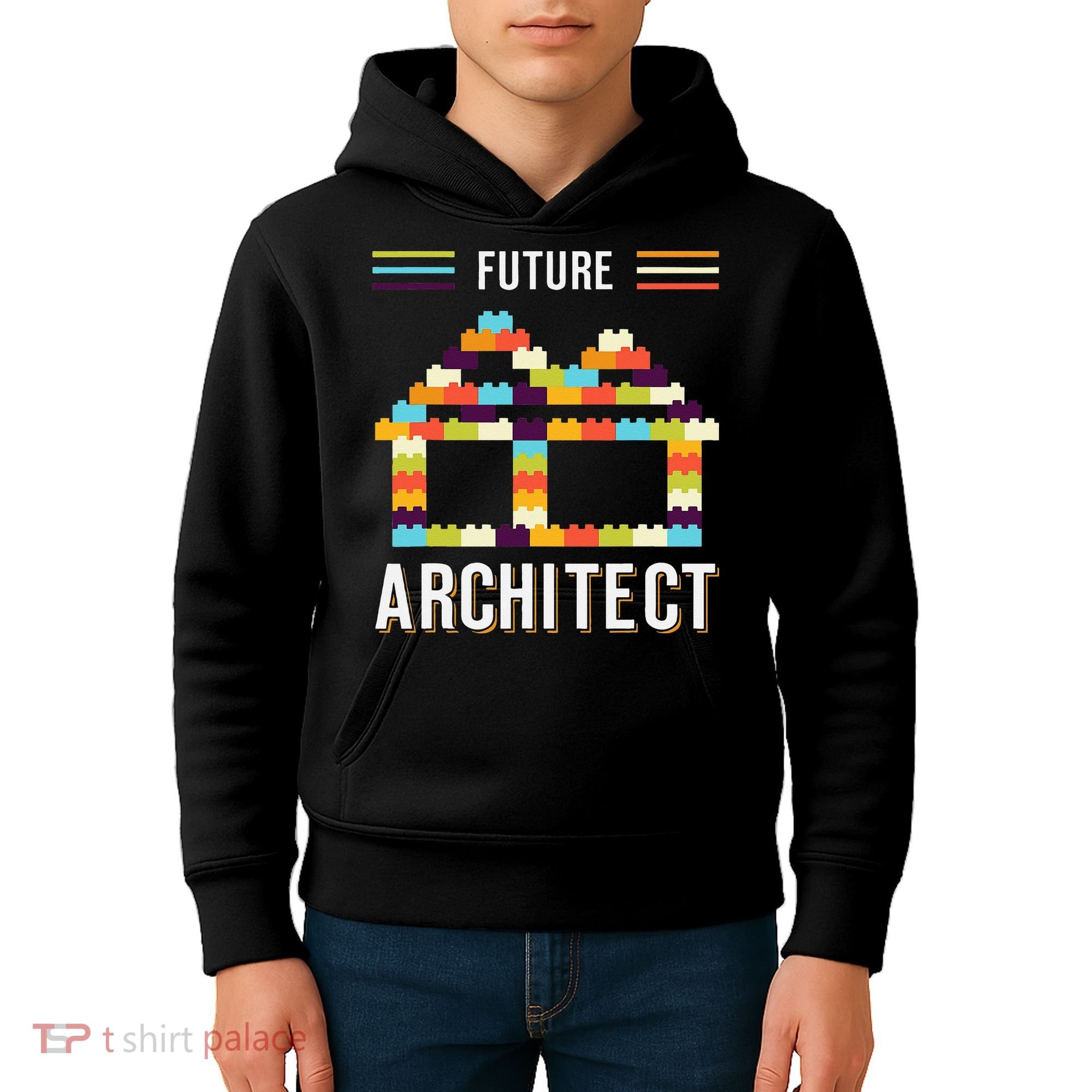 Future Architect Building Blocks Brick Gift for Cute  Kids Hoodie
