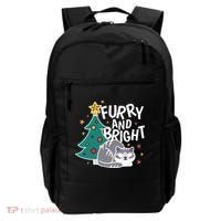 Furry And Bright Funny Cute Christmas Cat Backpack thumb 0