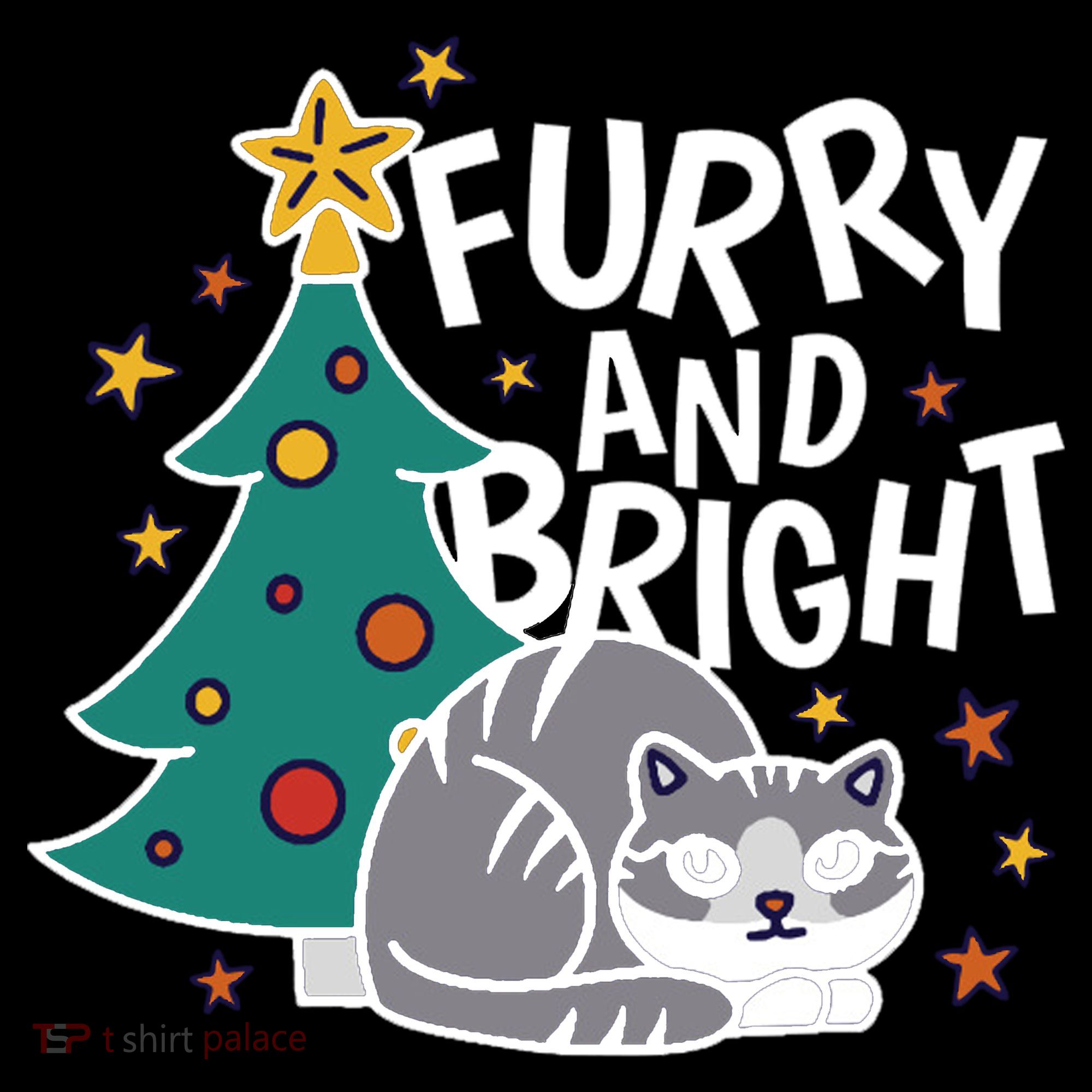 Furry And Bright Funny Cute Christmas Cat Toddler Hoodie
