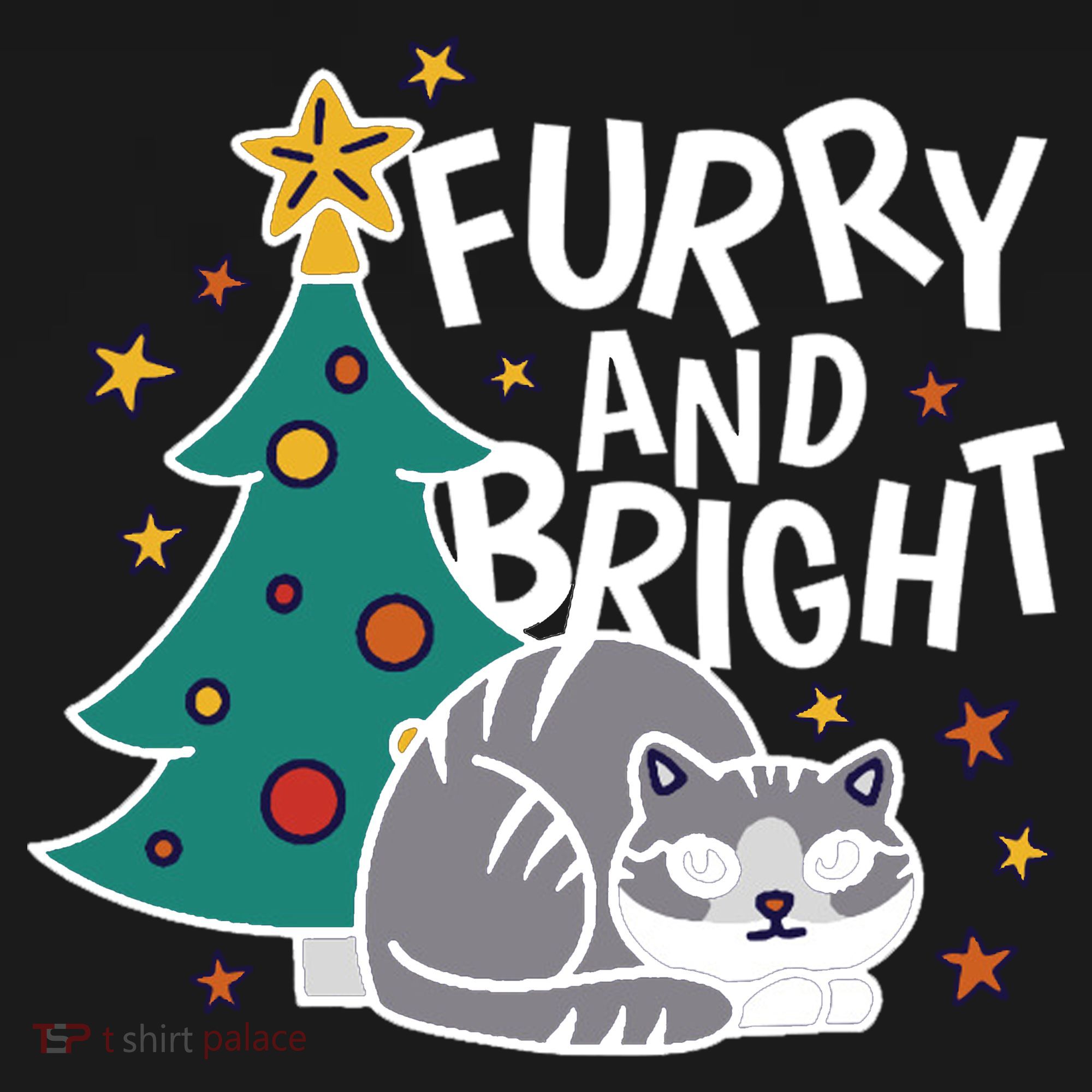 Furry And Bright Funny Cute Christmas Cat Tote Bag