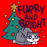 Furry And Bright Funny Cute Christmas Cat Santa Hat thumb 1