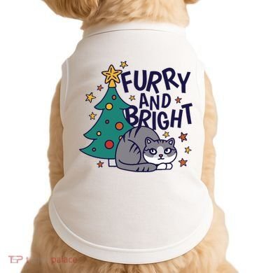 Furry And Bright Funny Cute Christmas Cat Doggie Tank