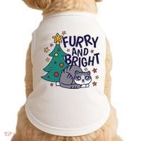 Furry And Bright Funny Cute Christmas Cat Doggie Tank thumb 0