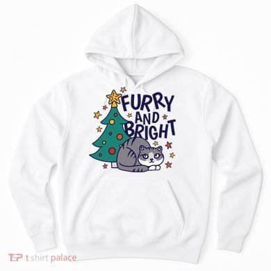 Furry And Bright Funny Cute Christmas Cat Hoodie