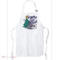 Furry And Bright Funny Cute Christmas Cat Apron thumb 0