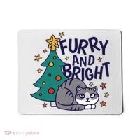 Furry And Bright Funny Cute Christmas Cat Mousepad thumb 0