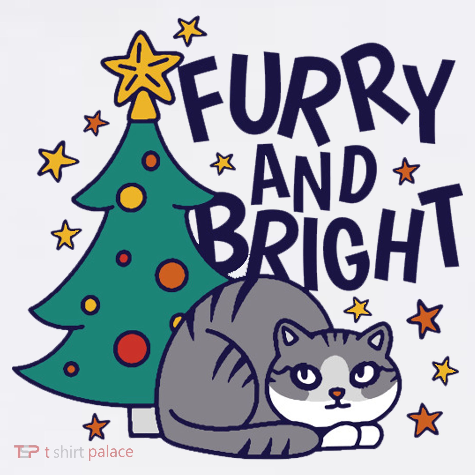 Furry And Bright Funny Cute Christmas Cat Mousepad