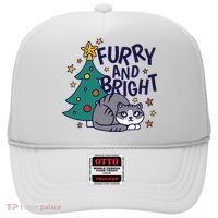 Furry And Bright Funny Cute Christmas Cat Hat thumb 0