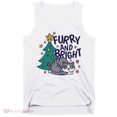 Furry And Bright Funny Cute Christmas Cat Tank Top