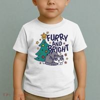 Furry And Bright Funny Cute Christmas Cat Toddler T-Shirt thumb 2