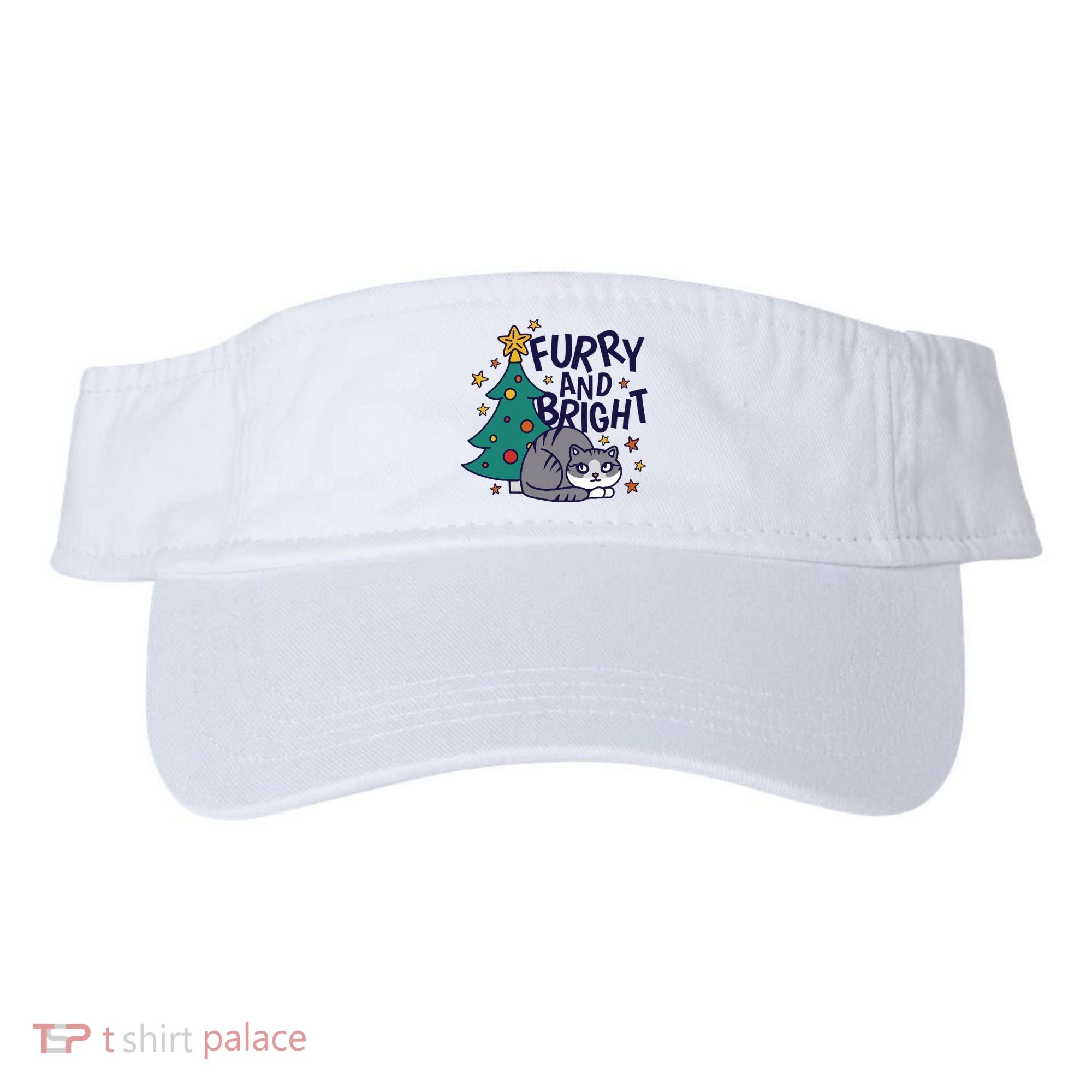 Furry And Bright Funny Cute Christmas Cat Visor