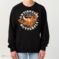 Funny Antisocial Butterfly Moth Partying In The Shadows Women's Sweatshirt thumb 0