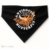 Funny Antisocial Butterfly Moth Partying In The Shadows USA-Made Doggie Bandana thumb 0