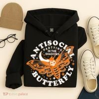 Funny Antisocial Butterfly Moth Partying In The Shadows Hoodie thumb 4