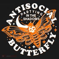 Funny Antisocial Butterfly Moth Partying In The Shadows Hoodie thumb 7