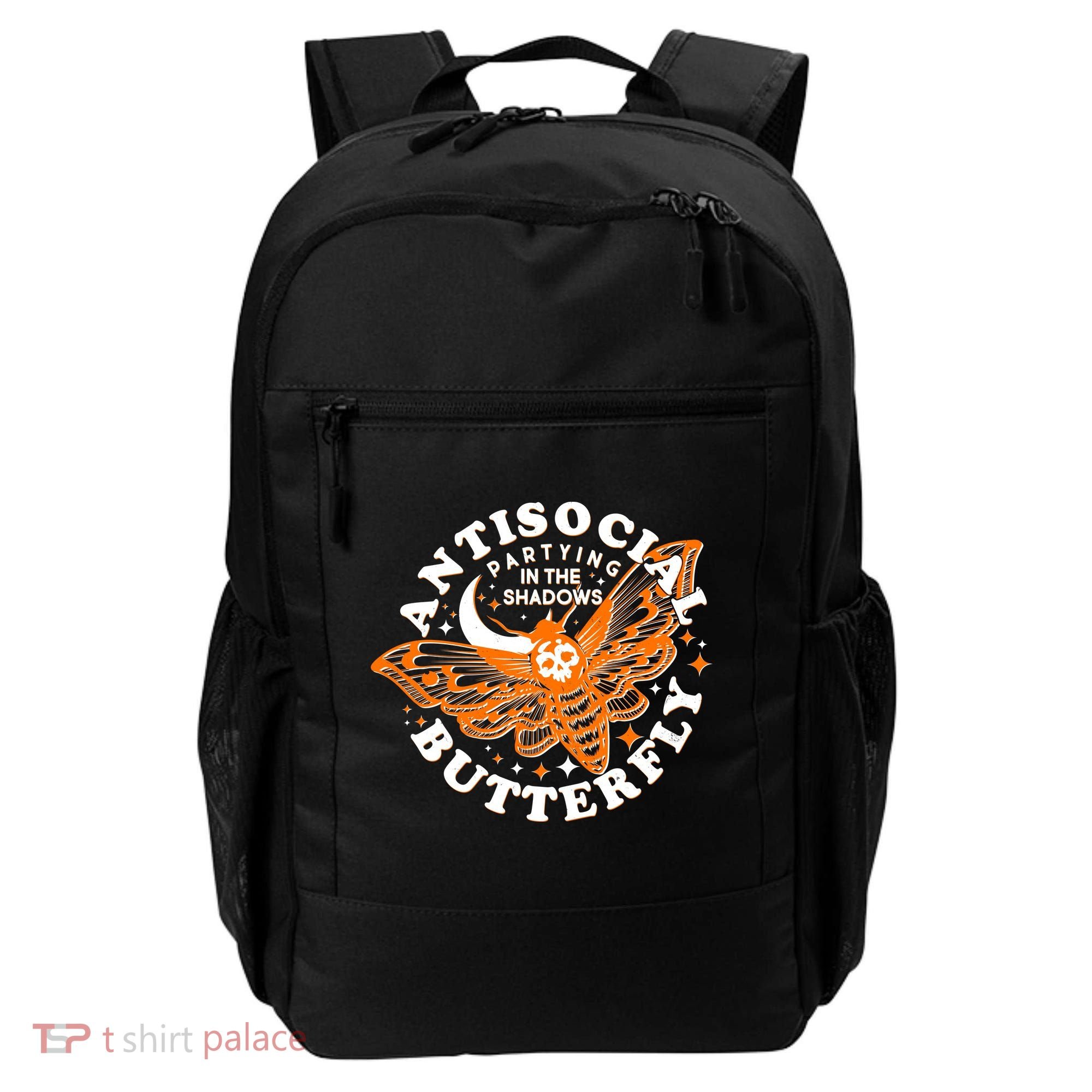Funny Antisocial Butterfly Moth Partying In The Shadows Backpack