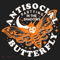 Funny Antisocial Butterfly Moth Partying In The Shadows Beanie thumb 2