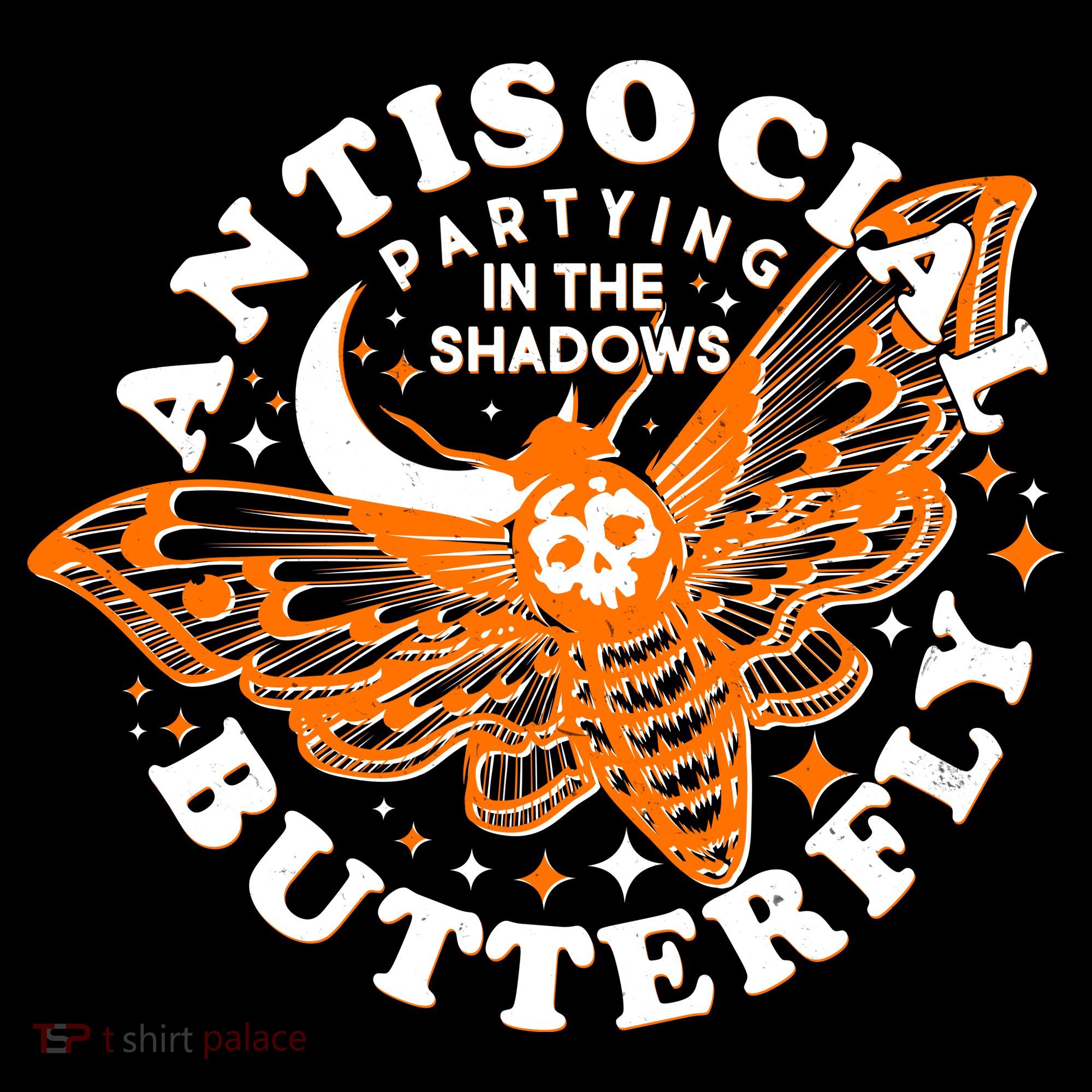 Funny Antisocial Butterfly Moth Partying In The Shadows Women's Hoodie