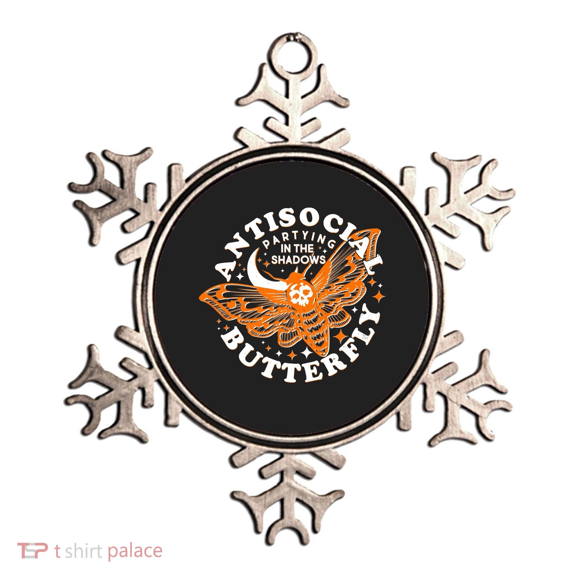 Funny Antisocial Butterfly Moth Partying In The Shadows Ornament