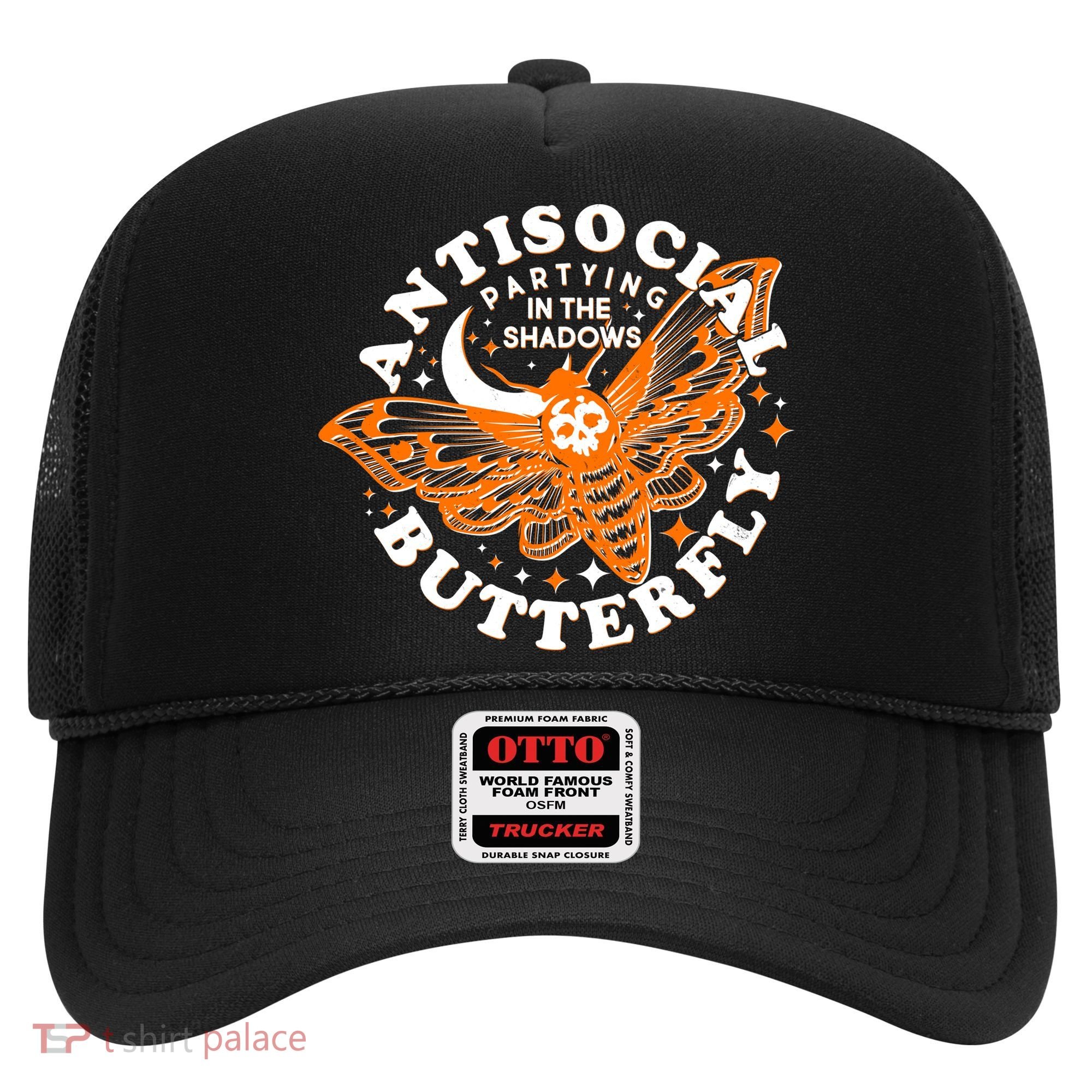 Funny Antisocial Butterfly Moth Partying In The Shadows Hat