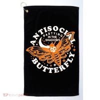 Funny Antisocial Butterfly Moth Partying In The Shadows Golf Towel thumb 0