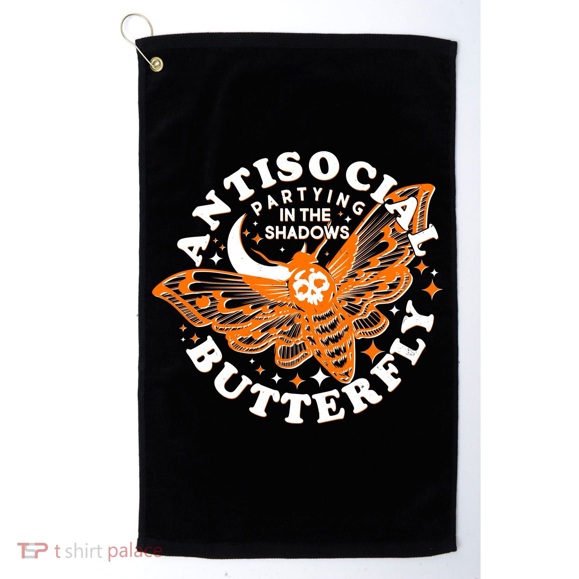 Funny Antisocial Butterfly Moth Partying In The Shadows Golf Towel