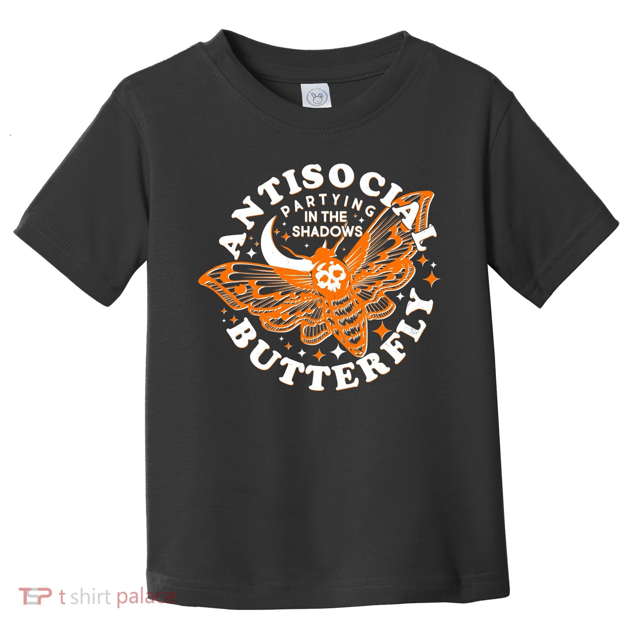 Funny Antisocial Butterfly Moth Partying In The Shadows Toddler T-Shirt