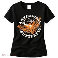 Funny Antisocial Butterfly Moth Partying In The Shadows Women's T-Shirt thumb 0