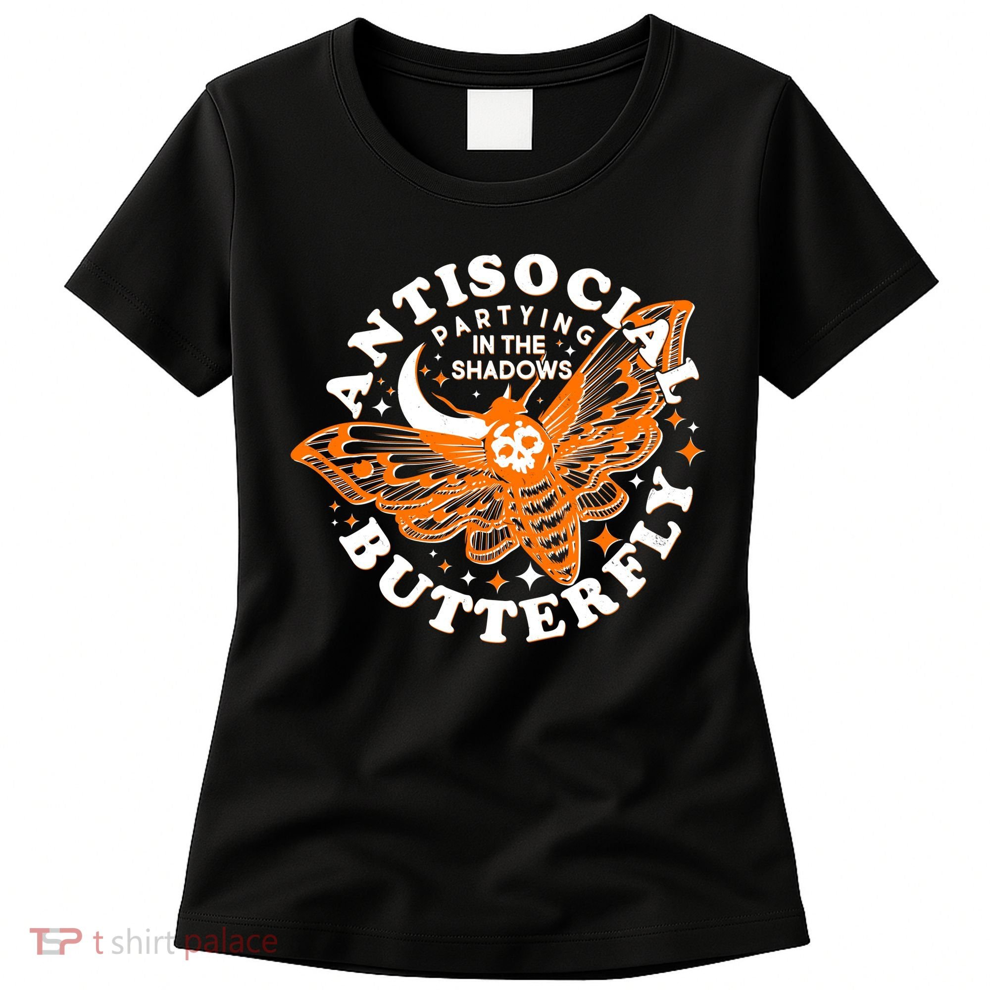 Funny Antisocial Butterfly Moth Partying In The Shadows Women's T-Shirt