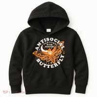Funny Antisocial Butterfly Moth Partying In The Shadows Kids Hoodie thumb 0